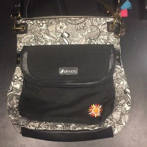 Sak Roots black and white shoulder bag